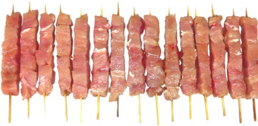 Skewers in the window - I Vonitsa Butcher Shop